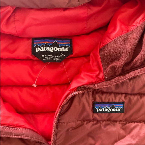 Patagonia Down Sweater Hoodie Red Puffer Jacket - Picture 4 of 4